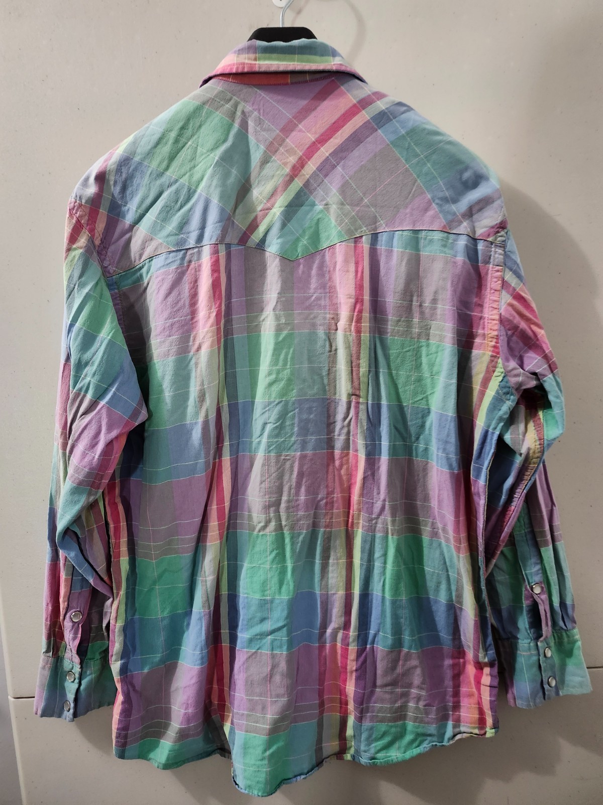 Pendleton Shirt Mens M Flannel Pearl Snap Western Plaid Cotton Pockets Colorful