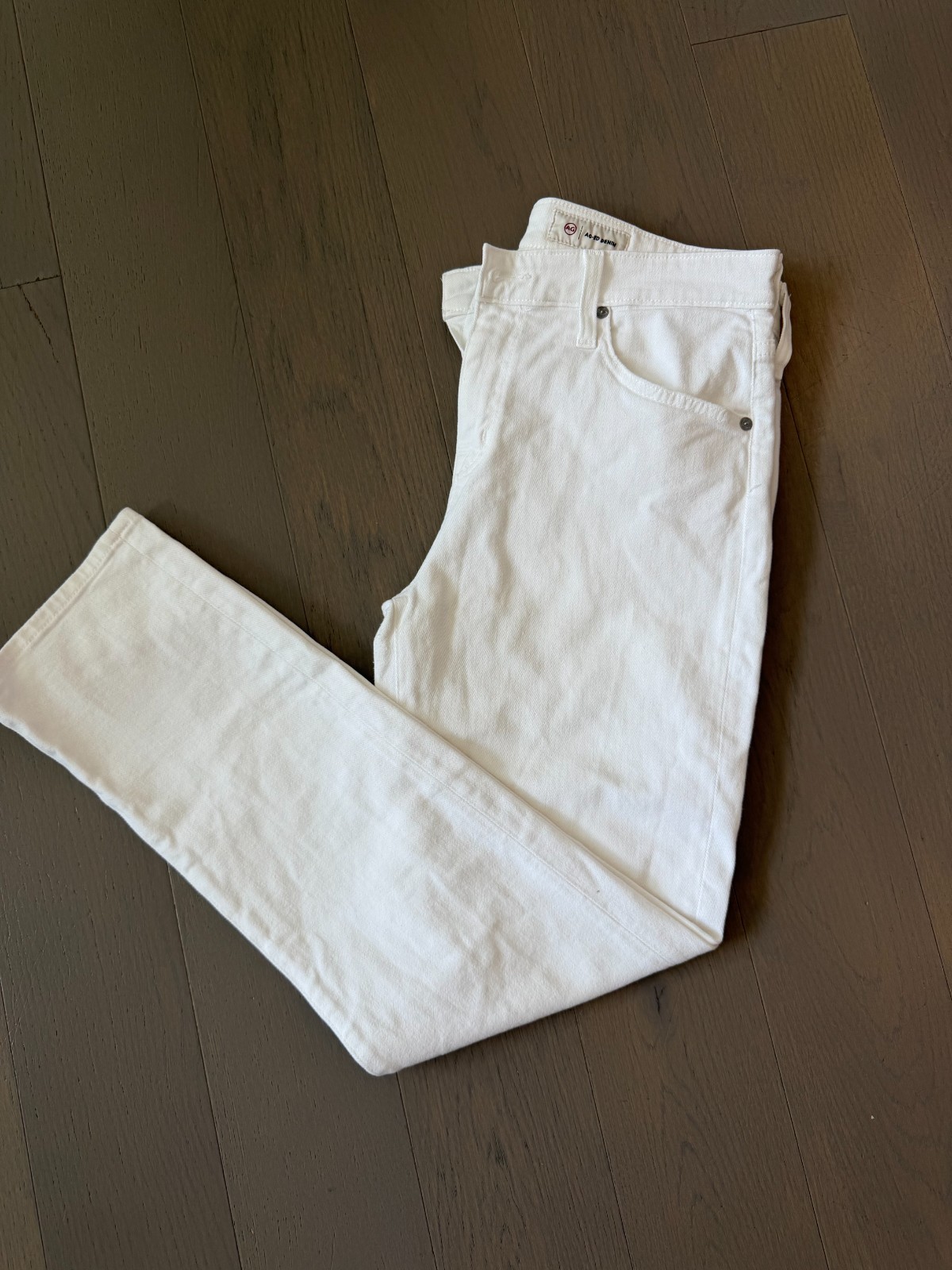 AG White Jean Ex-Boyfriend Slouchy Slim AG Denim Adriano Goldschmied 28 R