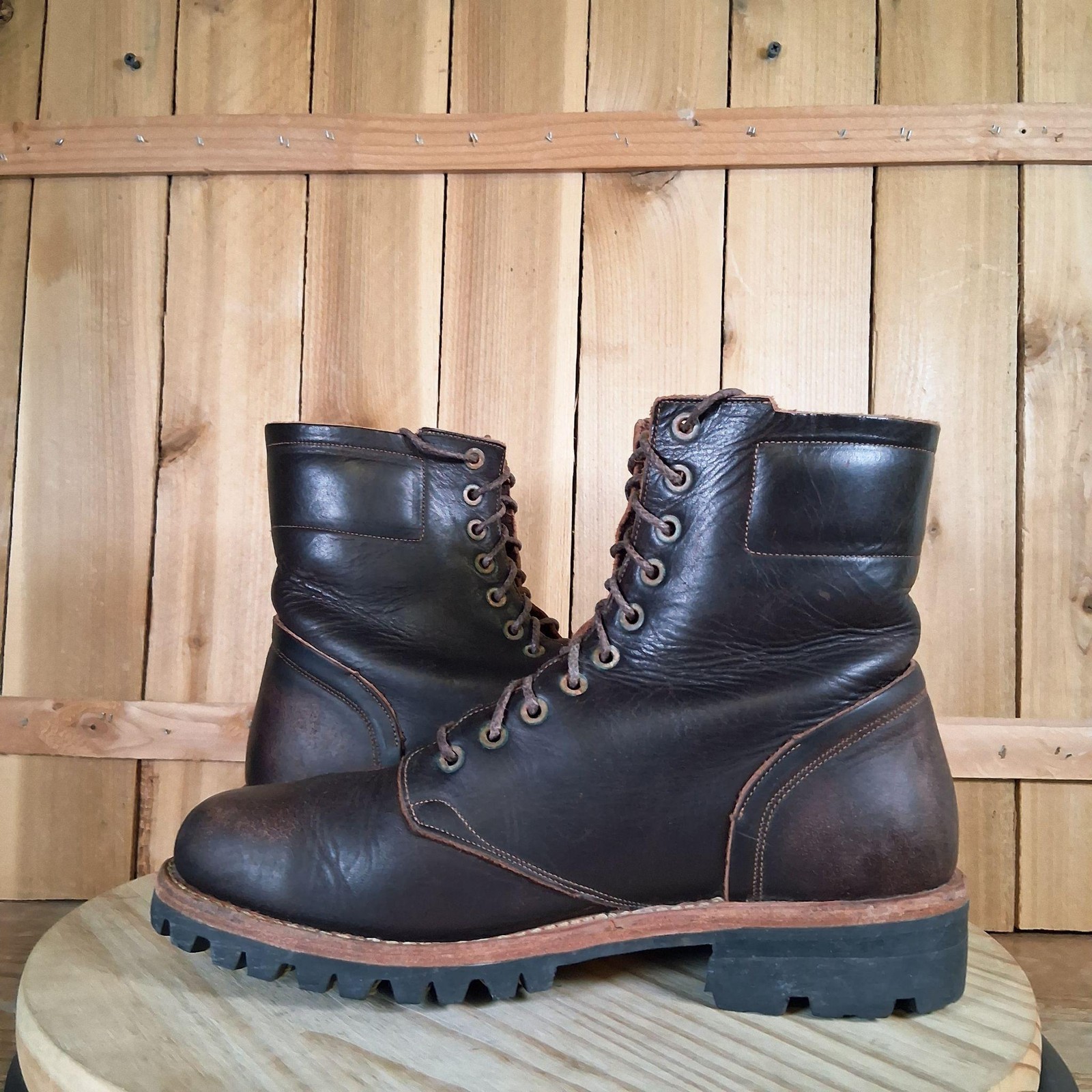 Timberland Tackhead 2011 Boots Mens 8.5 Leather Vibram Workwear Goodyear Welt