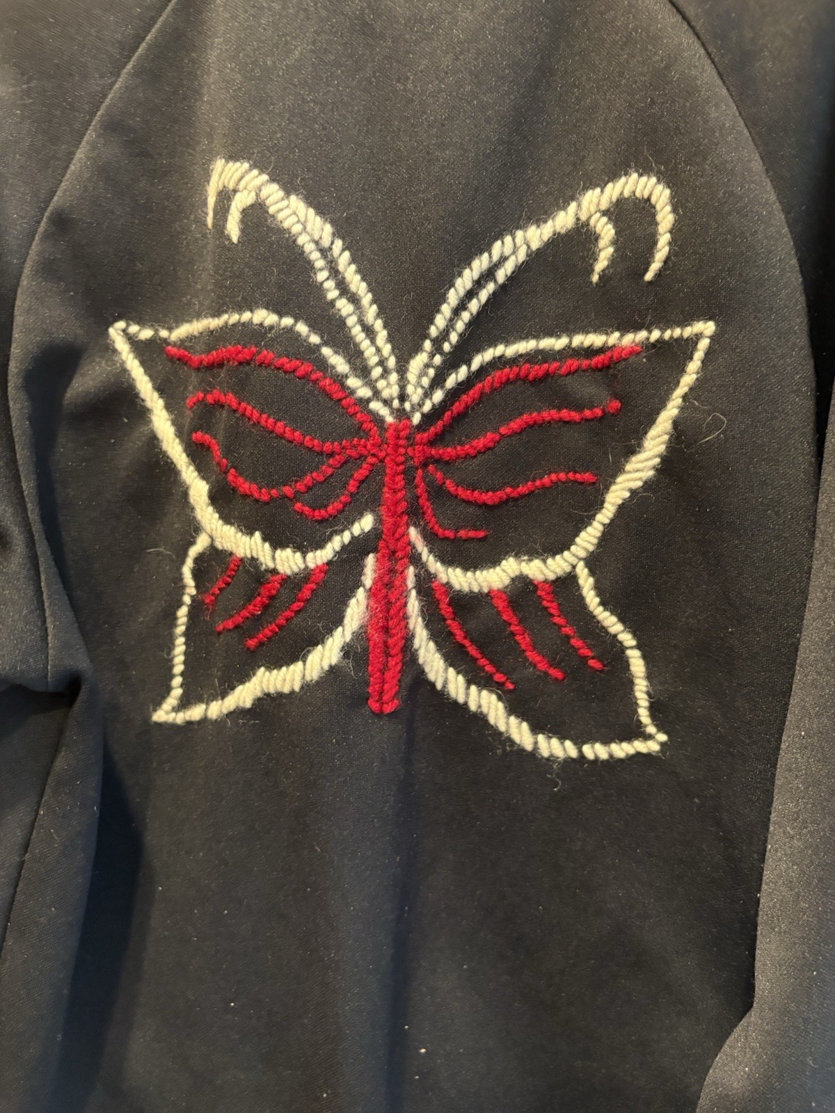 Elements Butterfly Embroidered Track Jacket Black Full Zip Y2K Fairy Grunge