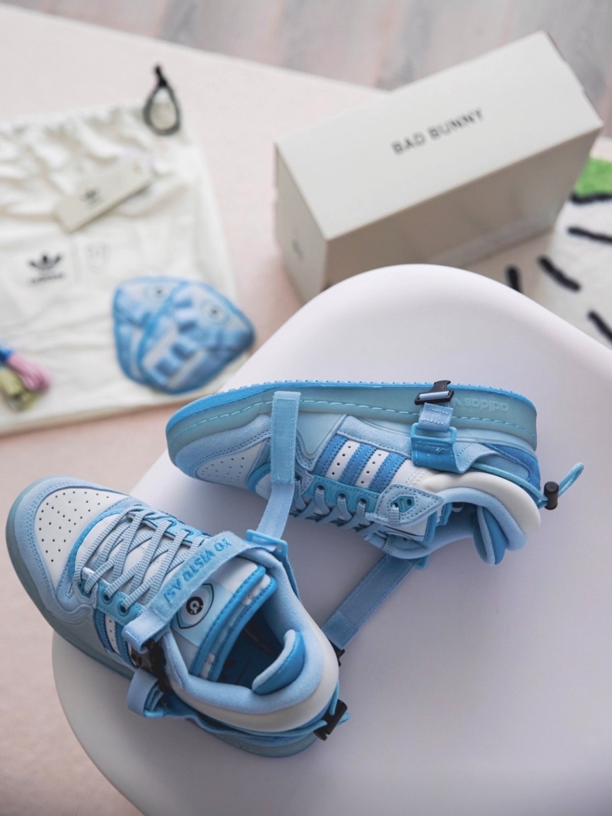 Bad Bunny × adidas Forum Buckle Low Blue Tint GY9693 NEW WITH BOX
