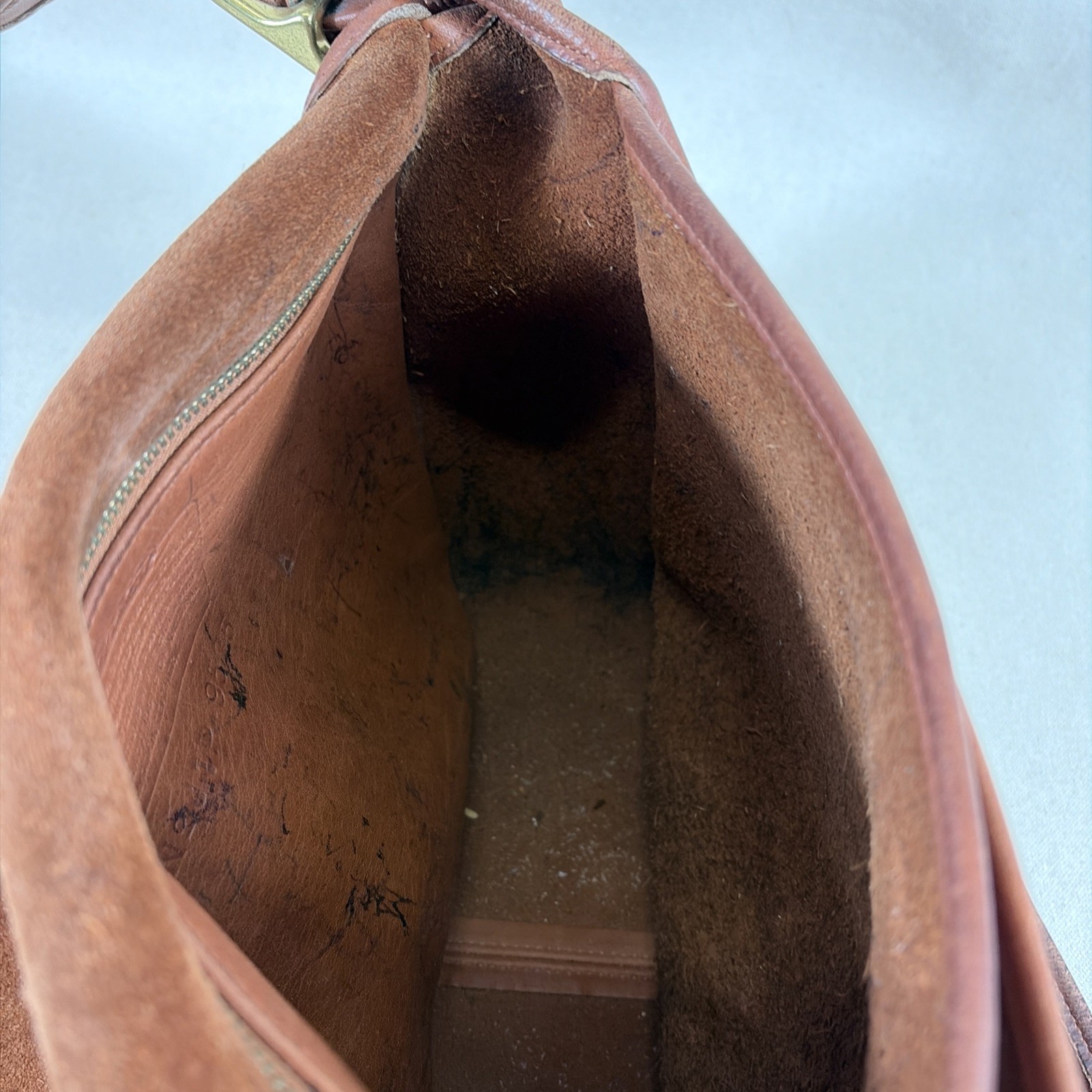 Vintage Coach Stewardess Leather Shoulder Saddle Purse Bag 9525 RARE Tan Brown