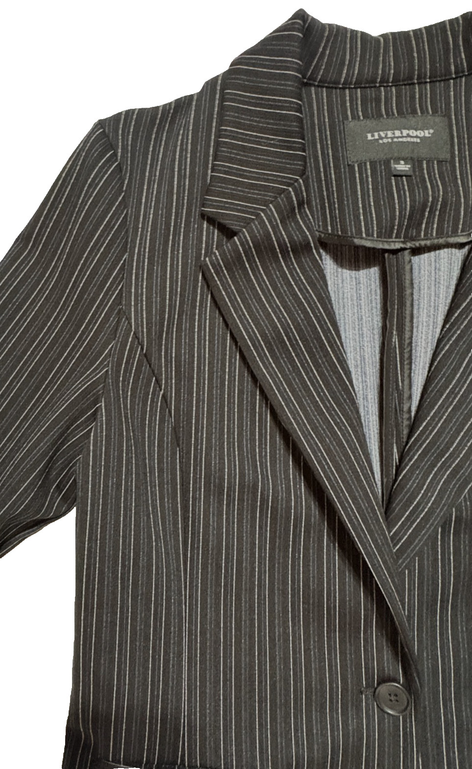 Liverpool Los Angeles Pinstripe Blazer Jacket Womens Small NWT Stretch Corporate