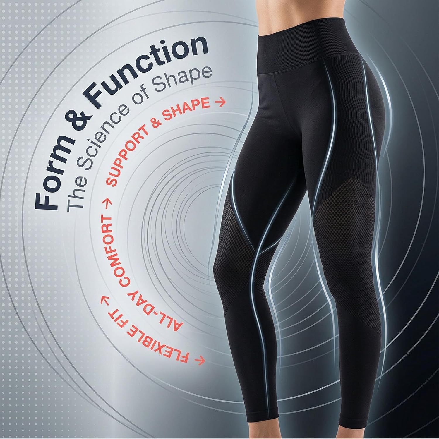 High Waist 3D Metabolic Booster Leggings Anti Cellulite Pants Women Workout Yoga