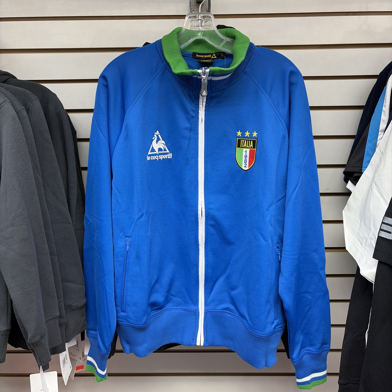 VINTAGE LE COQ SPORTIF Blue Track Jacket Size Large ITALIA
