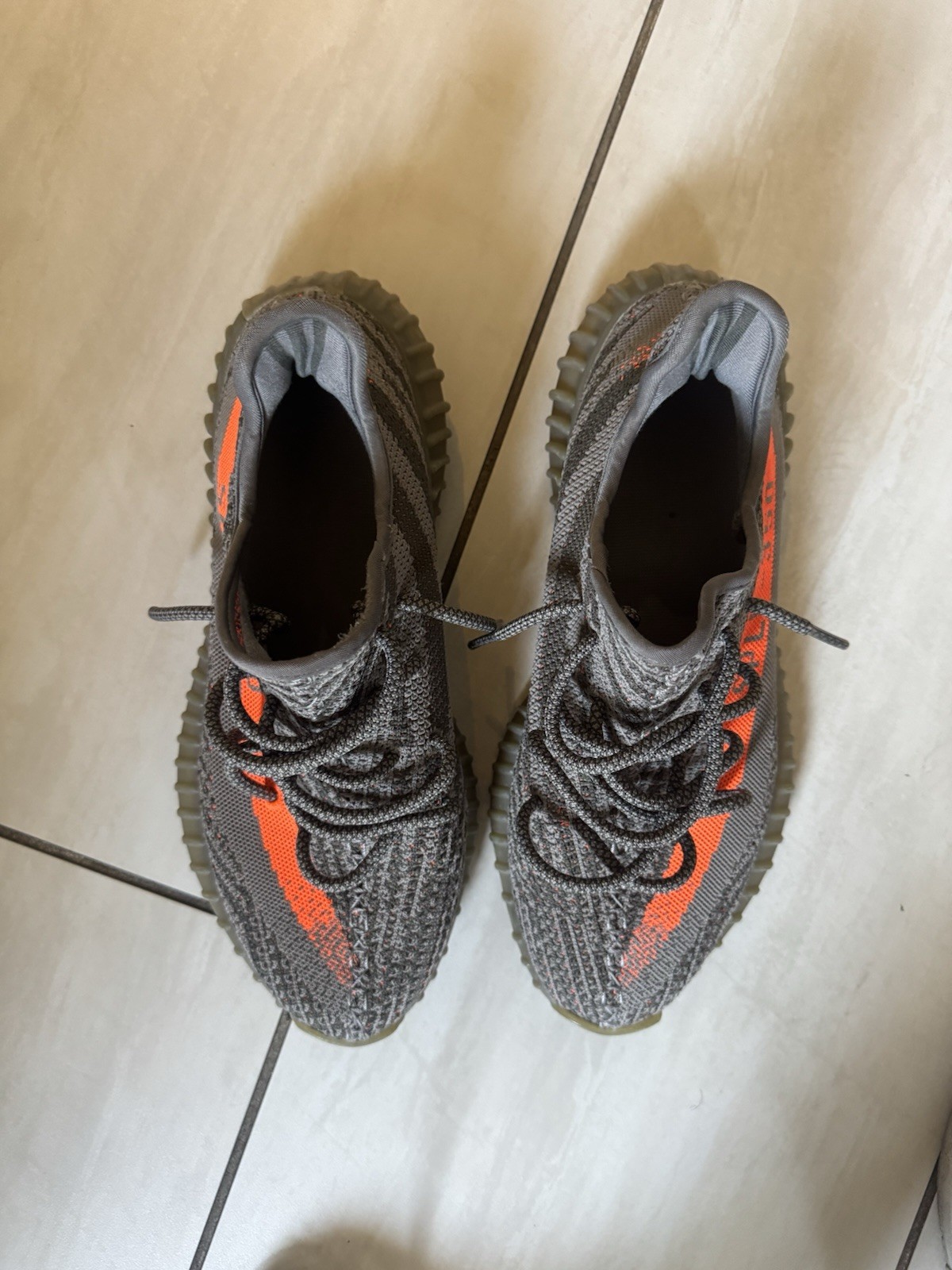 adidas Yeezy Boost 350 V2 Beluga Gray Orange Primeknit Men’s Low Top Sneakers