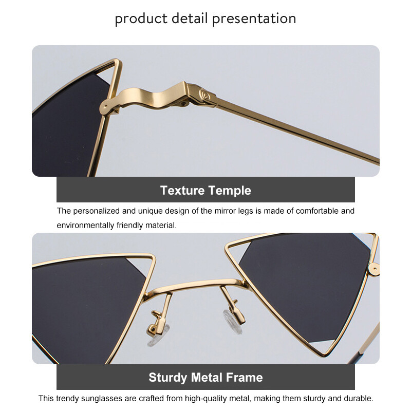 Retro Triangle Sunglasses Trendy Hippie Metal Glasses Party Street Shot Shades