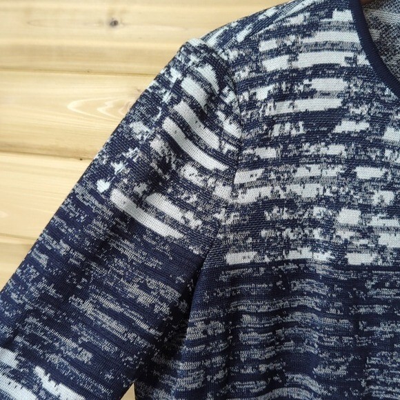 Ming Wang Sweater Womens Medium Blue Cardigan Jacket Classic