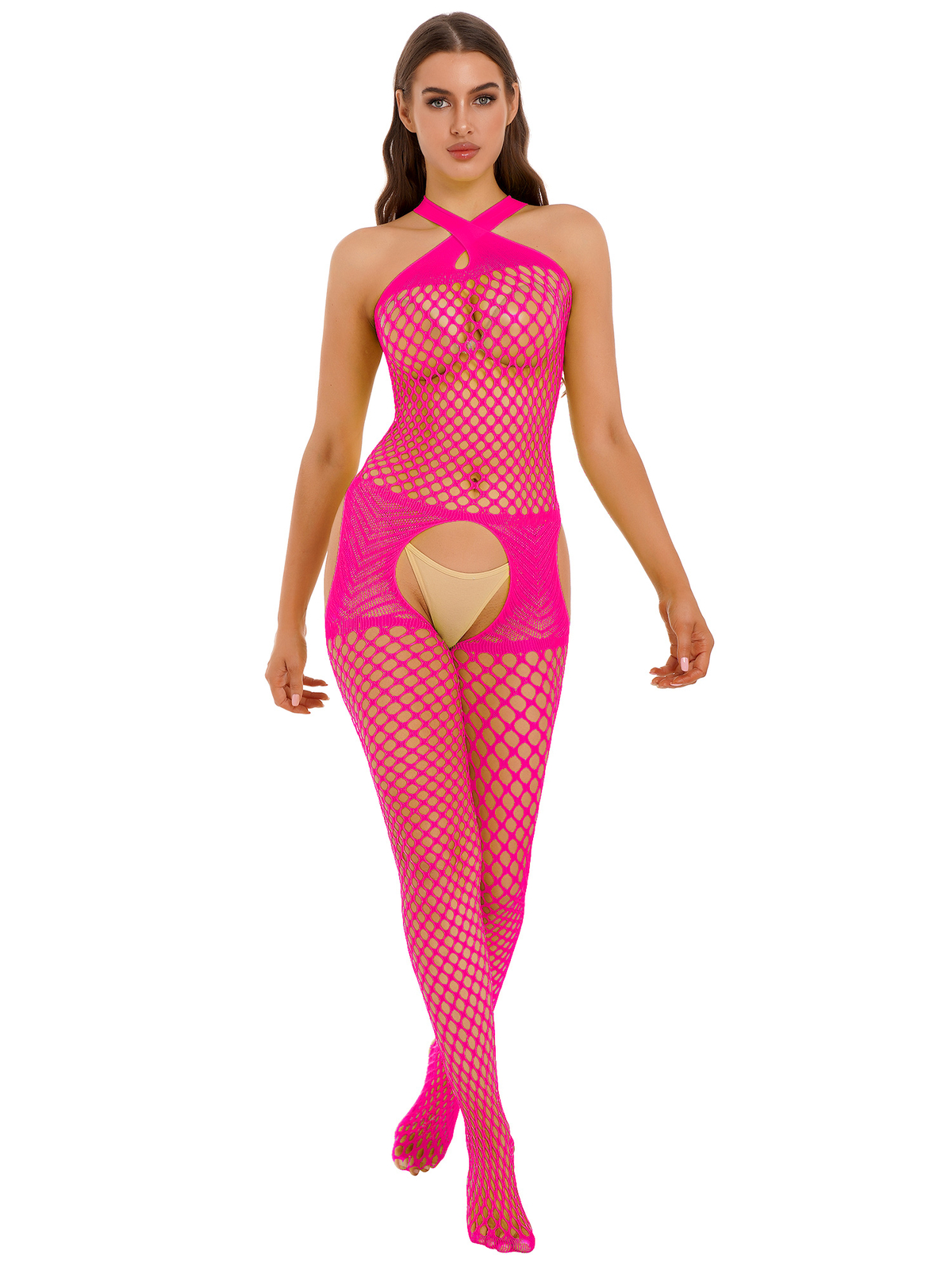 Women Lingerie Fishnet Body Stocking Dress Underwear Babydoll Sleepwear Bodysuit