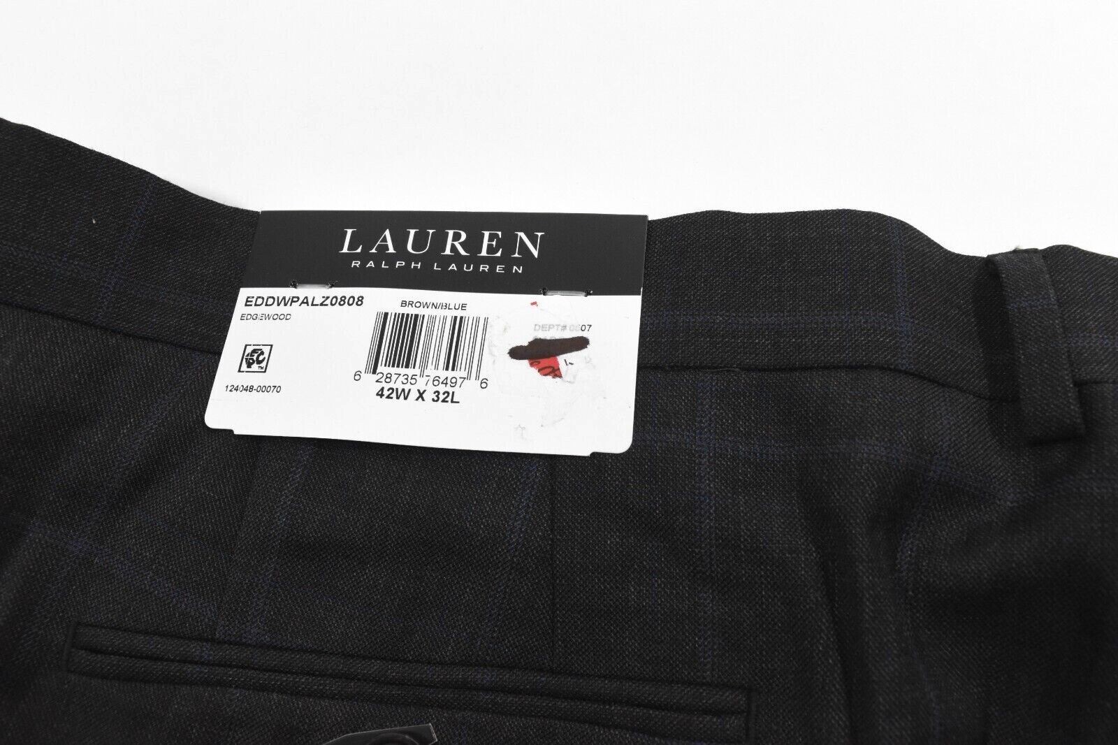 Lauren Ralph Lauren Mens Pants New 36 38 40 42 44 Ultra Flex Brown/Blue Plaid