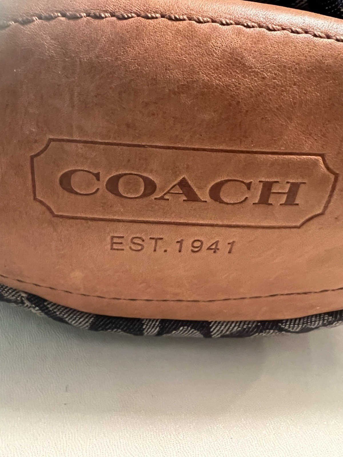 COACH Bleecker 11781 Denim Jacquard Floral Appliqué Hobo Vachetta Lthr Good Cond