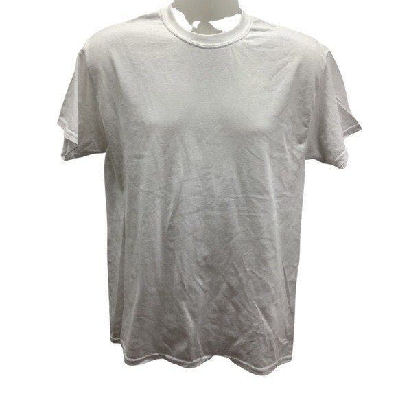 Gildan DryBlend 3 White Plain Short Sleeve Tee New without Tags