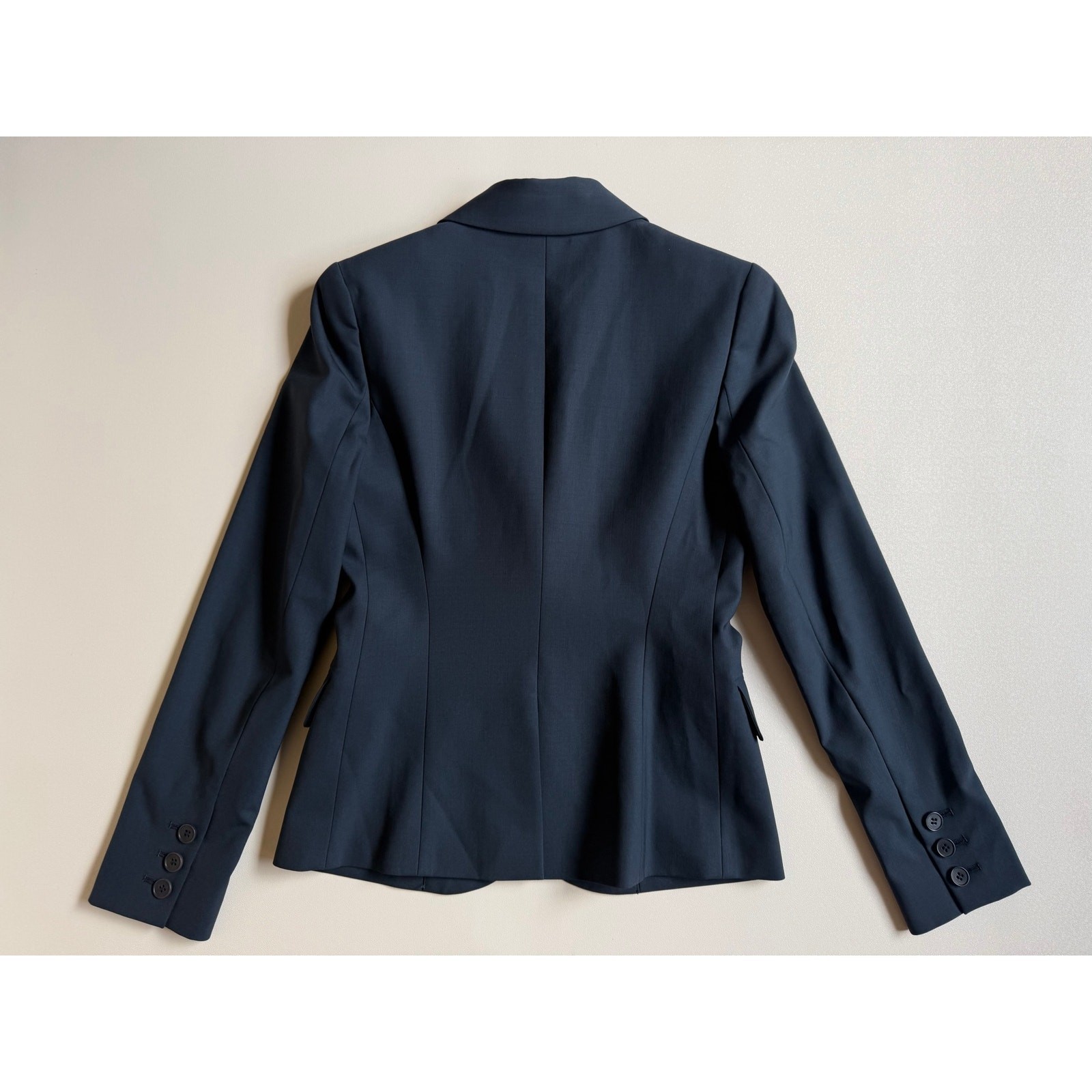 Theory Women’s Navy Single-Button Wool Blend Tailored Blazer Jacket Size 00