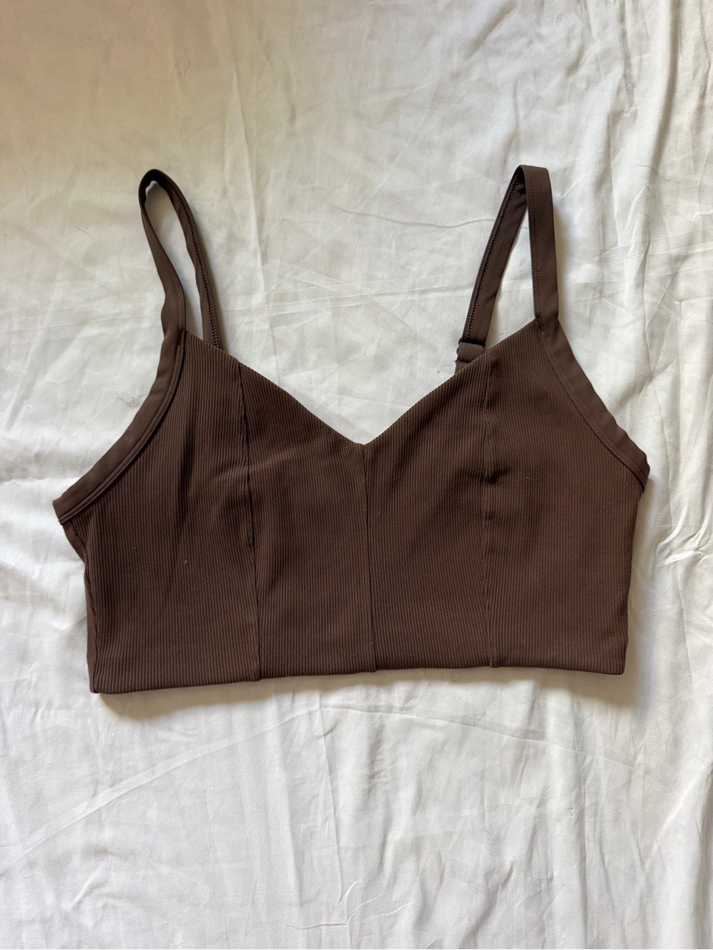 AERIE Offline Stretch Medium Support Brown Sports Bra Adjustable Straps Size XL