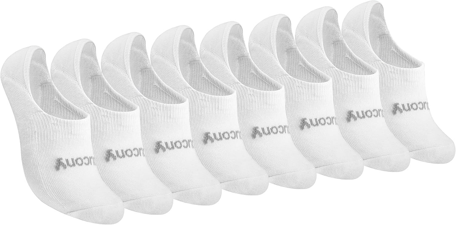 Saucony Women’s No Show Cushioned Invisible Liner Socks 16 Pairs Arch Support