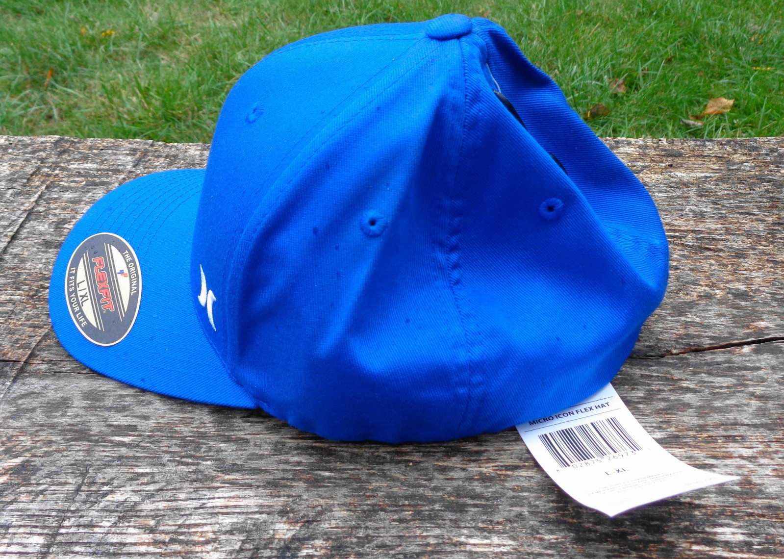 Hurley Blue White Micro Icon Flex Hat Size L/XL Flexfit Cap NWT