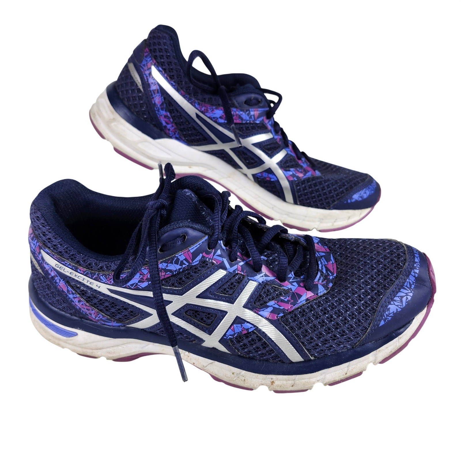 ASICS Gel-Excite 4 Running Shoes Womens 8.5 D Blue Purple Geometric T6E9N