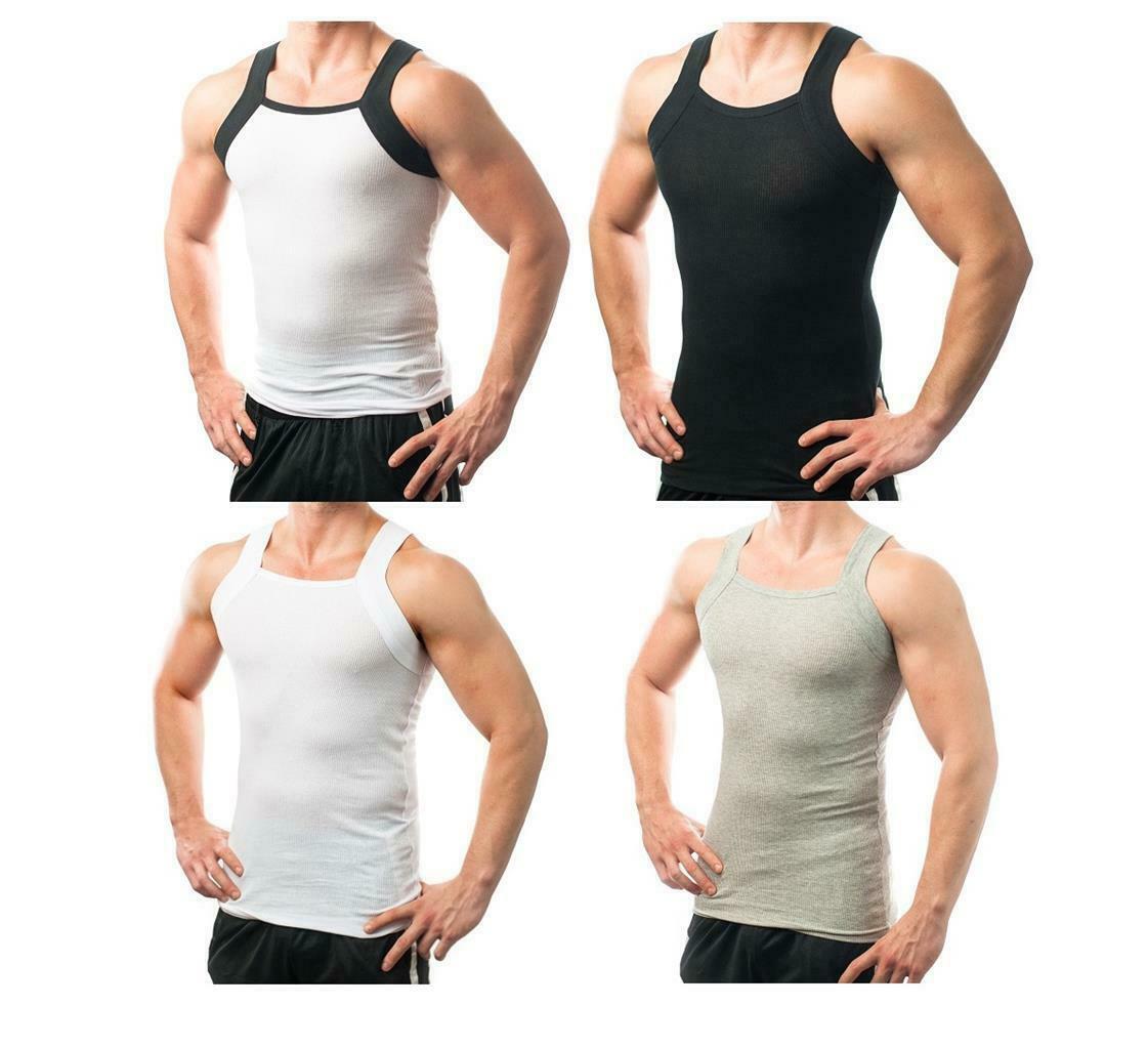DIFFERENT TOUCH LARGE A-Shirt G Unit Style Tank Top Square Cut 4 Assorted Pack