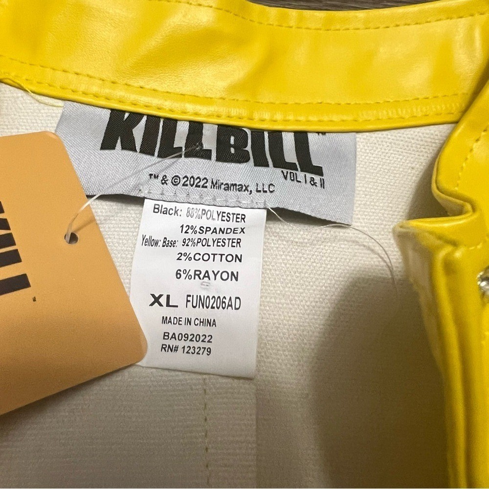 NEW Kill Bill Beatrix Kiddo Miramax Faux Leather 2 Piece Pant Jacket Size XL NWT