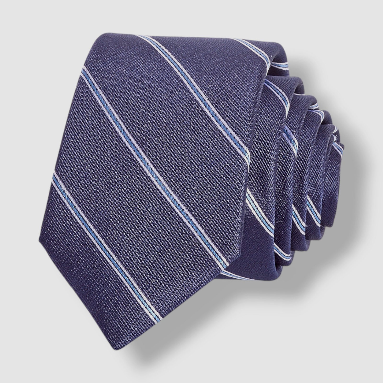 The Men’s Store Bloomingdales Men’s Blue Striped Silk Skinny Neck Tie 59×2.5