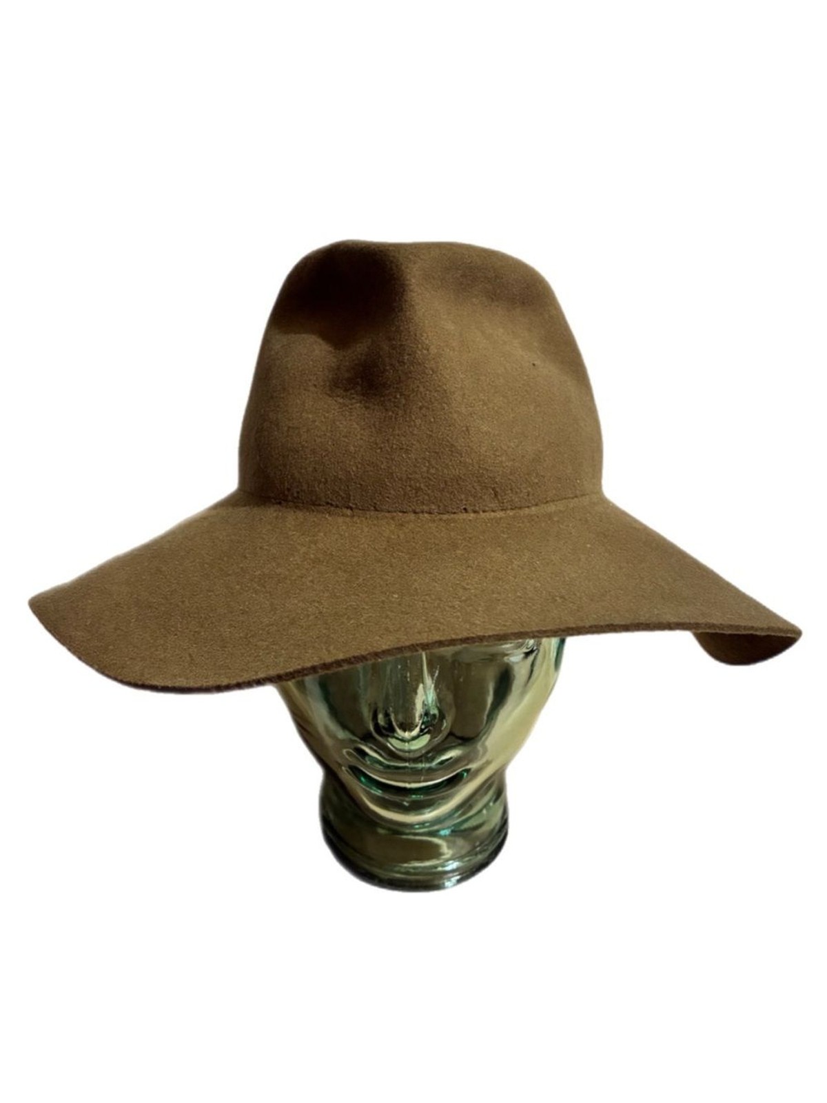 Madewell Biltmore Brown Felt Fedora Hat Floppy Brim Slouchy Bohemian Sz 7 Medium