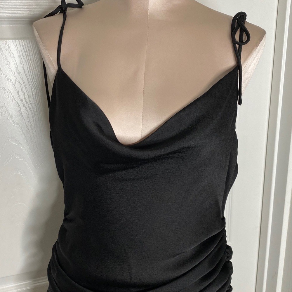 Lioness Satin Ruched Tie Mini Dress Sz XS