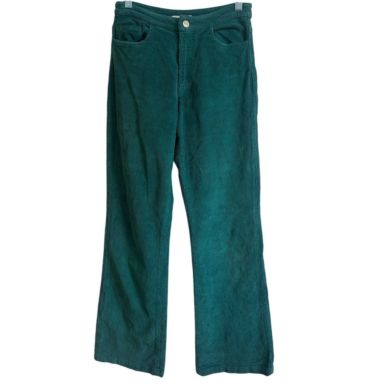 Paloma Wool Wide Leg Corduroy Pants Teal Blue Sz EU 36/US 4 30” Inseam GREAT!