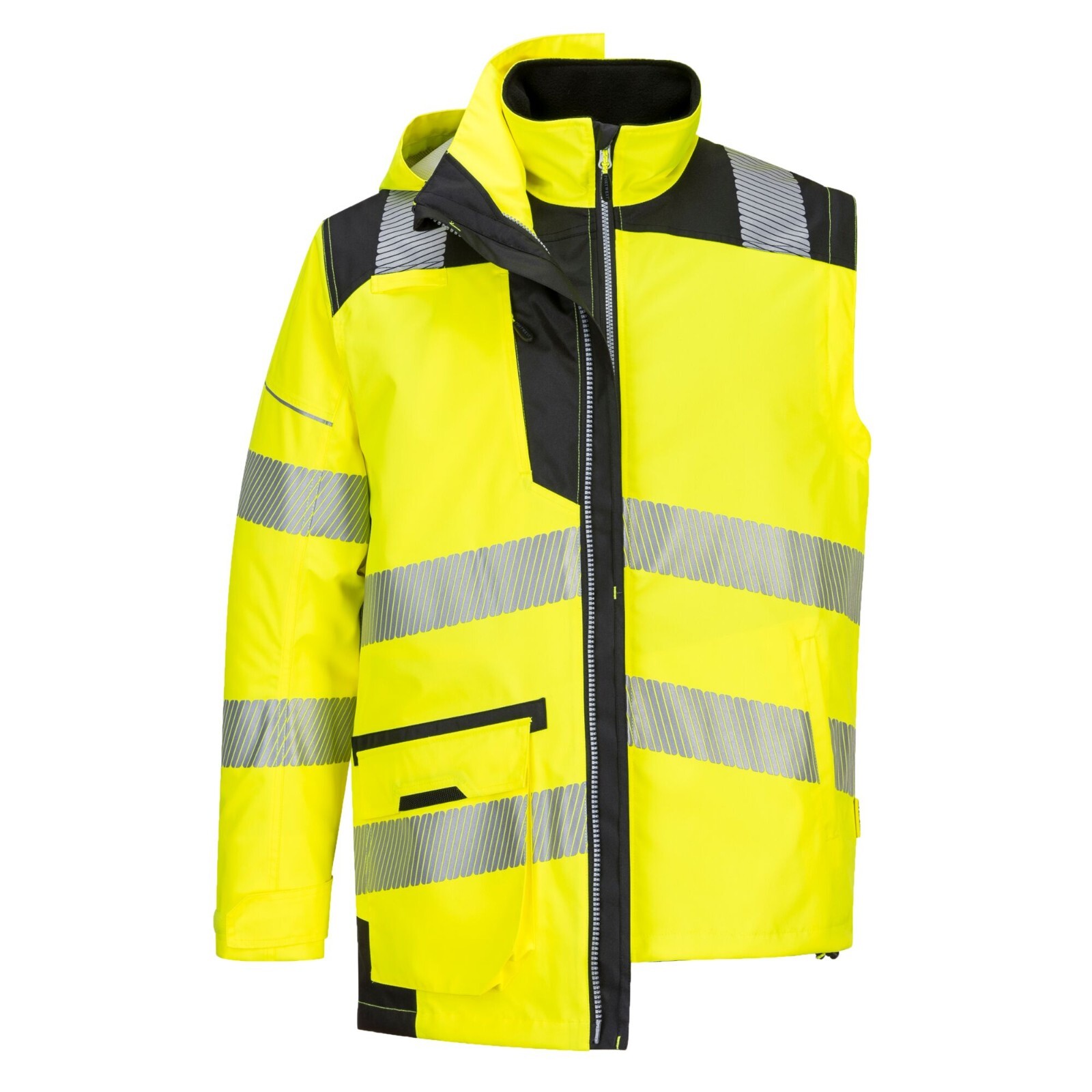Portwest PW367 Waterproof Hi Vis Reflective 5-in-1 Winter Safety Jacket