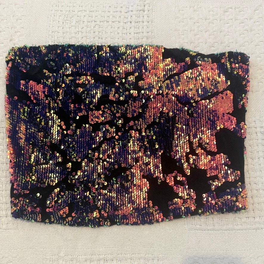 Urban Outfitters medium multicolor sequin velvet tube top TS 3289