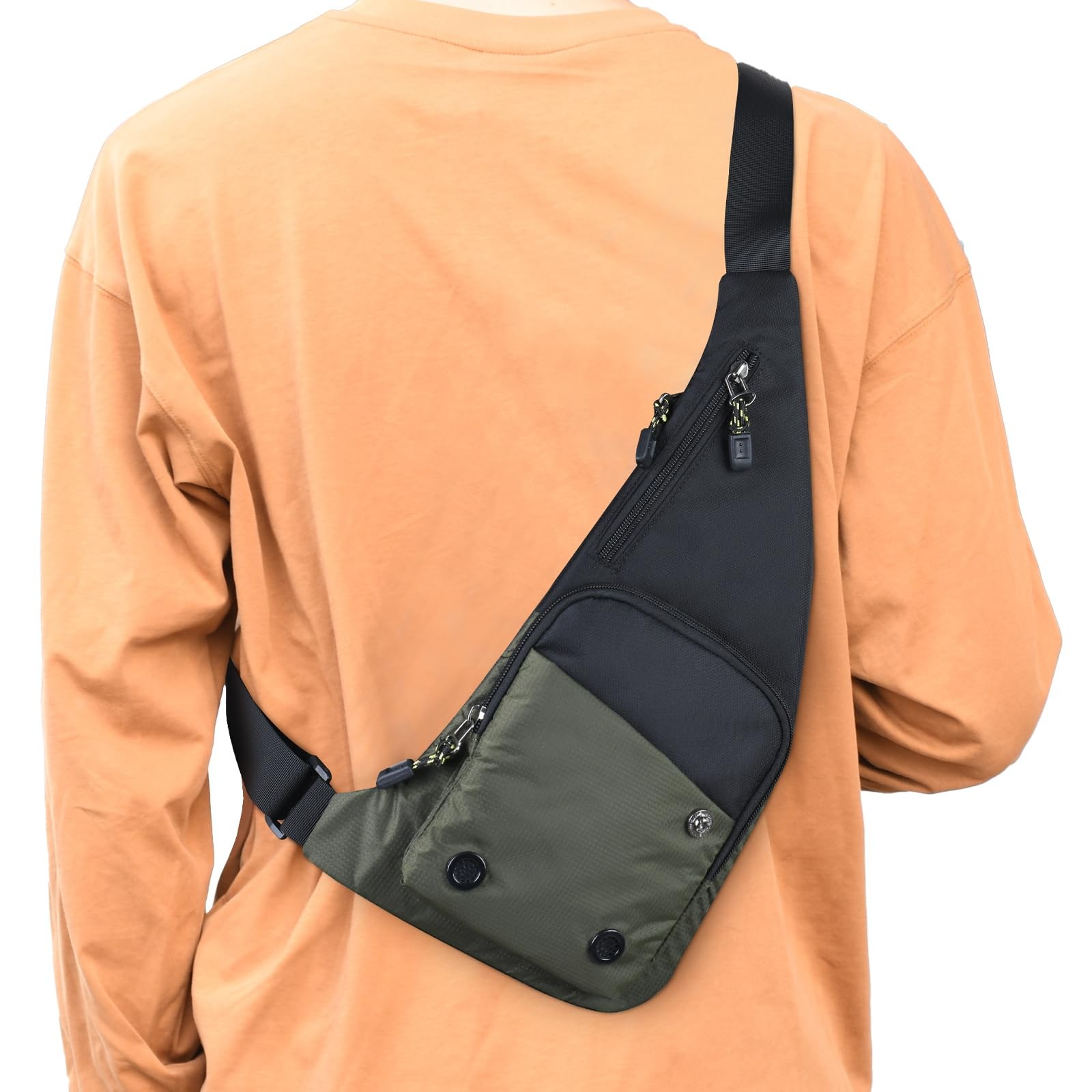 Small Sling Bag For Men Waterproof Crossbody Bag Man Purse Slim Chest Backpac…