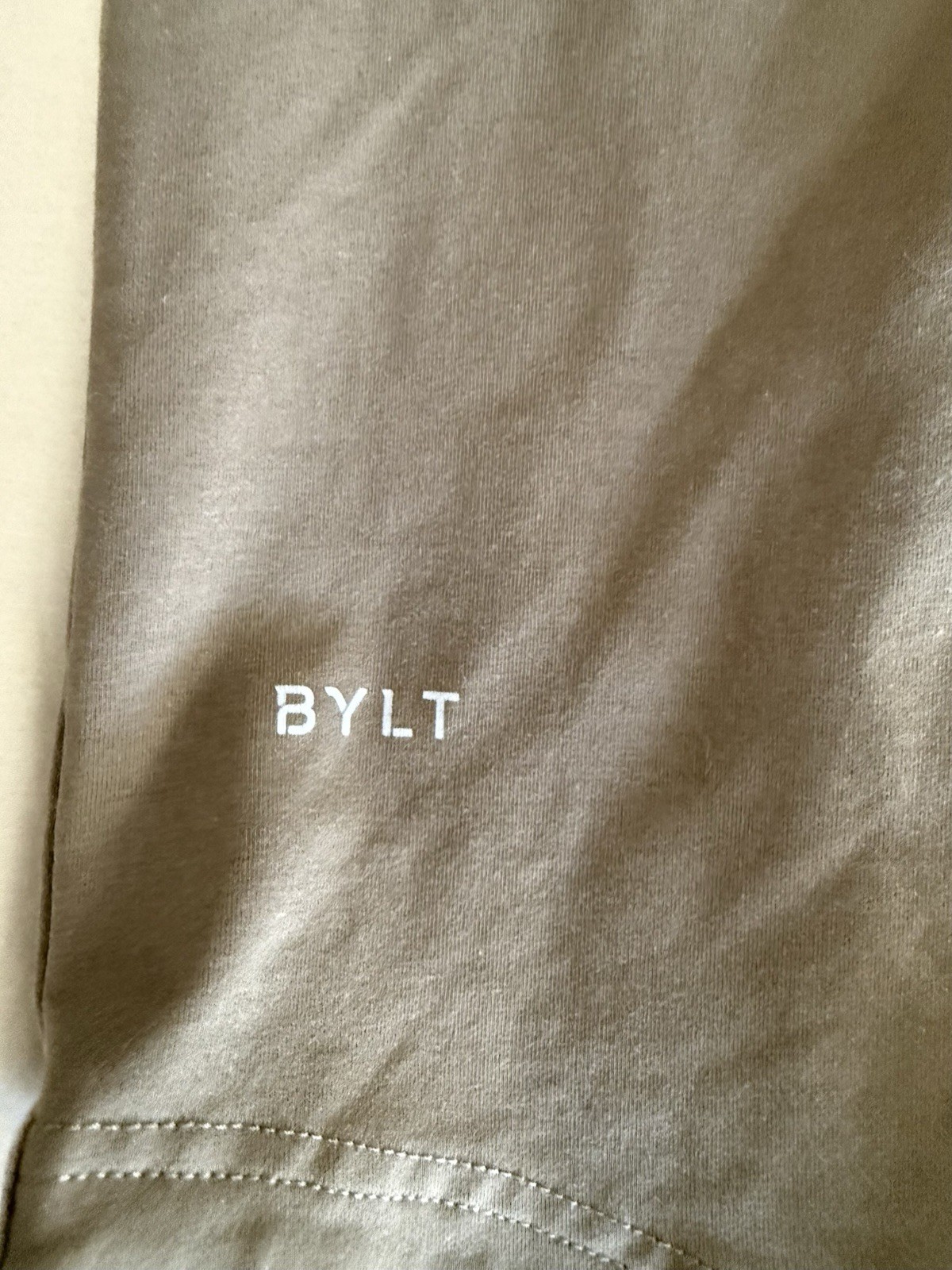 BYLT Premium Basics LUX Drop Cut Hooded Henley Pullover Hoodie Taupe Men’s XL