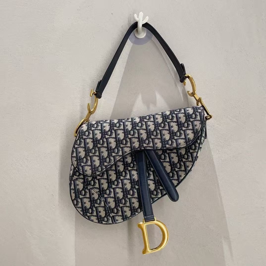 Dior Saddle Medium Oblique Canvas Gold HW CD Clasp Bag