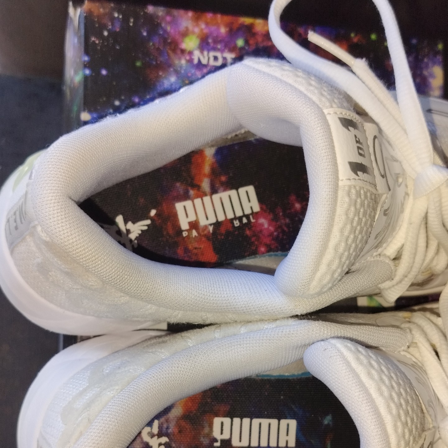PUMA MB.01 LaMelo Ball Mid Top Lace Up Sneakers White/Silver 377368-04