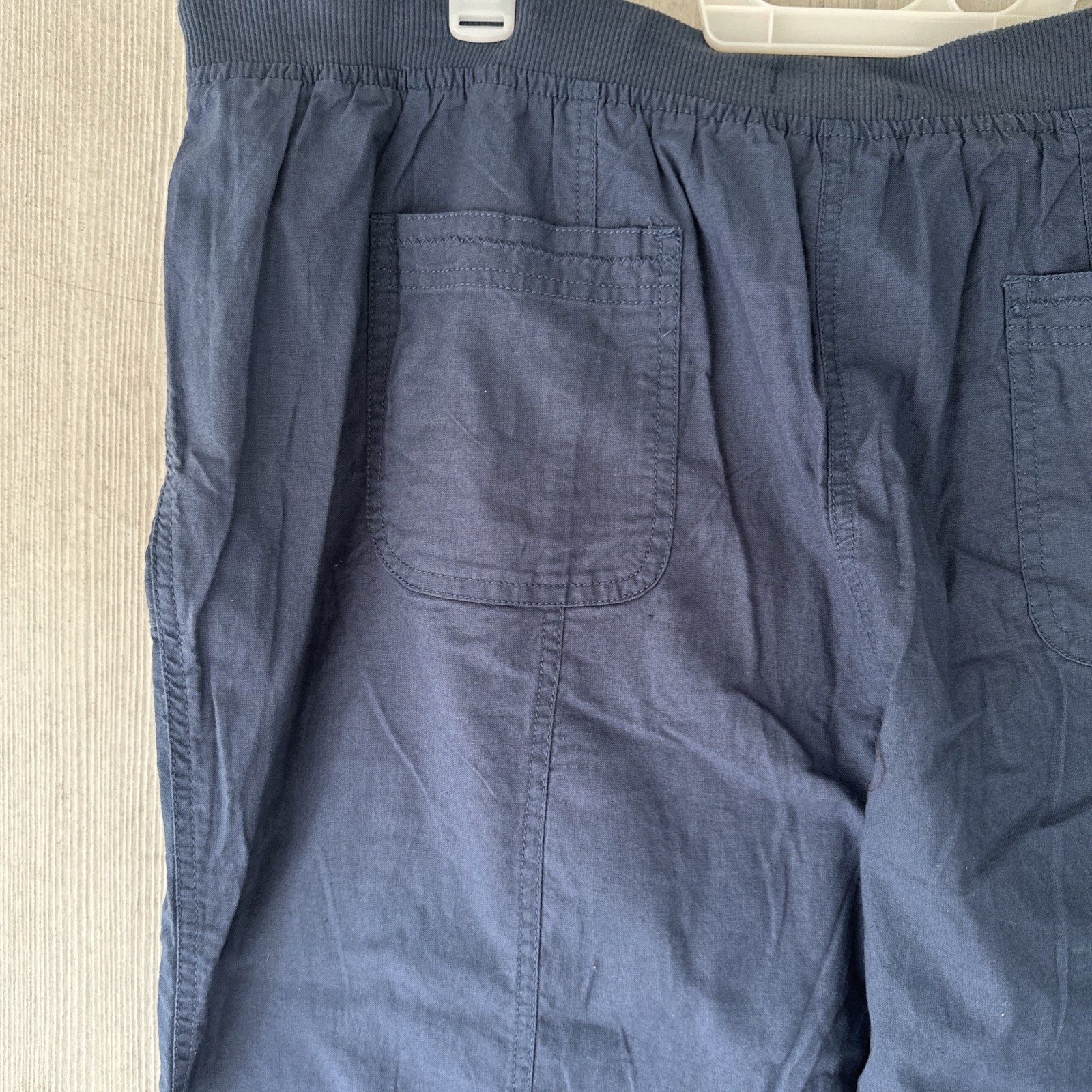 Capri Pants Joggers Women Casual BOHO Navy Blue 100% Cotton Size 22￼