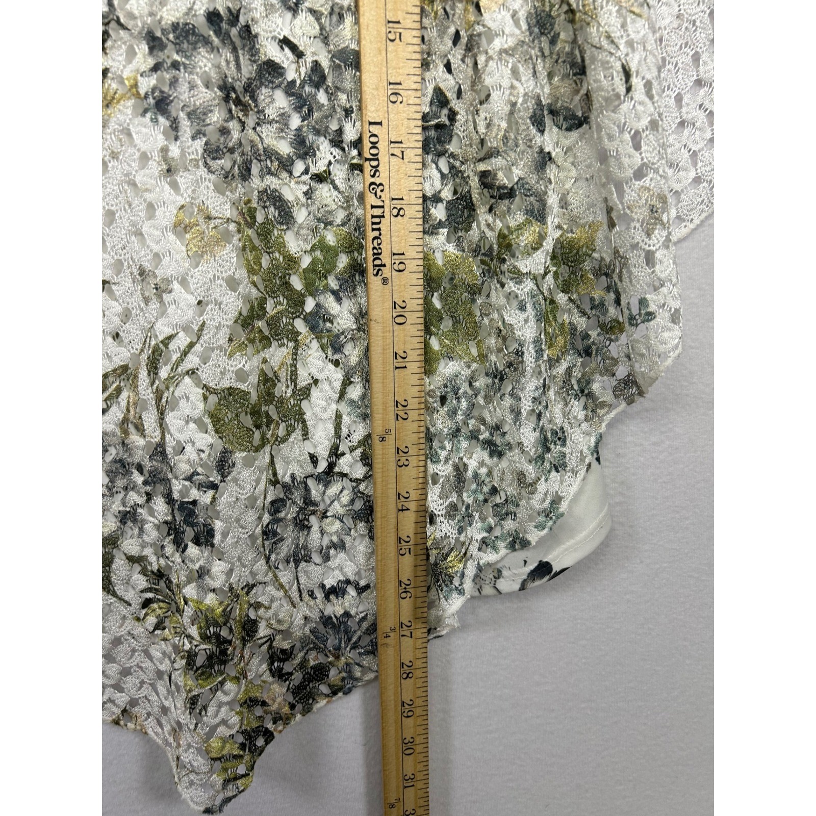 Boho Floral Brittany Black Women Large White Lace Layered Butterfly Sleeve Top