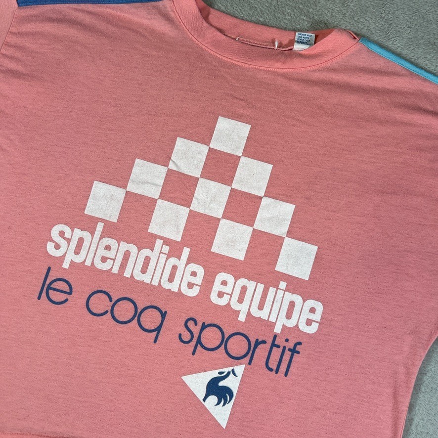 Vintage Le Coq Sportif Splendide Equipe T-Shirt Men’s Large Relaxed Fit Cropped