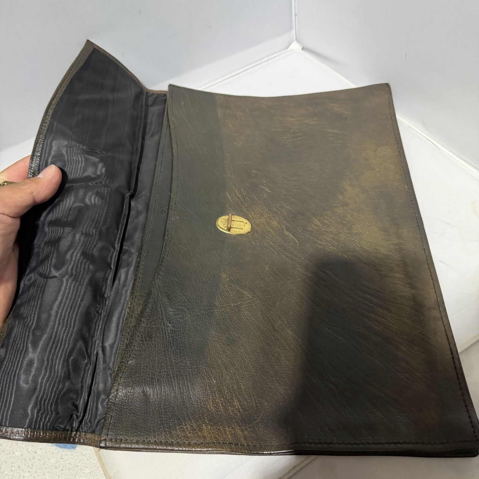 Vintage Coach No. 105 Executive Leather Envelope 66 Water Buffalo Brown RARE ⭐️