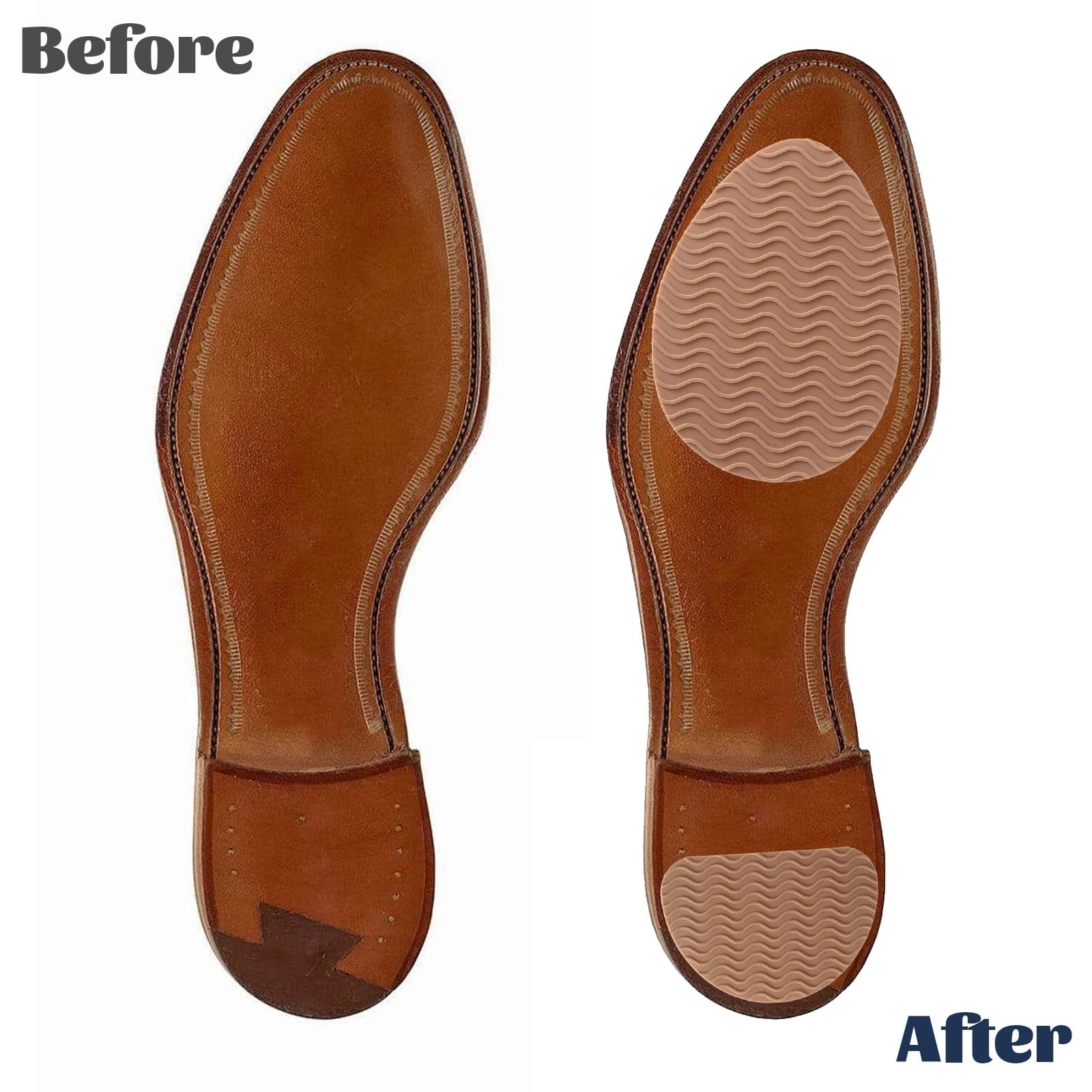 12 Pack Non-Slip Rubber Sole Protectors Self-Adhesive Shoe Grip Pads Brown