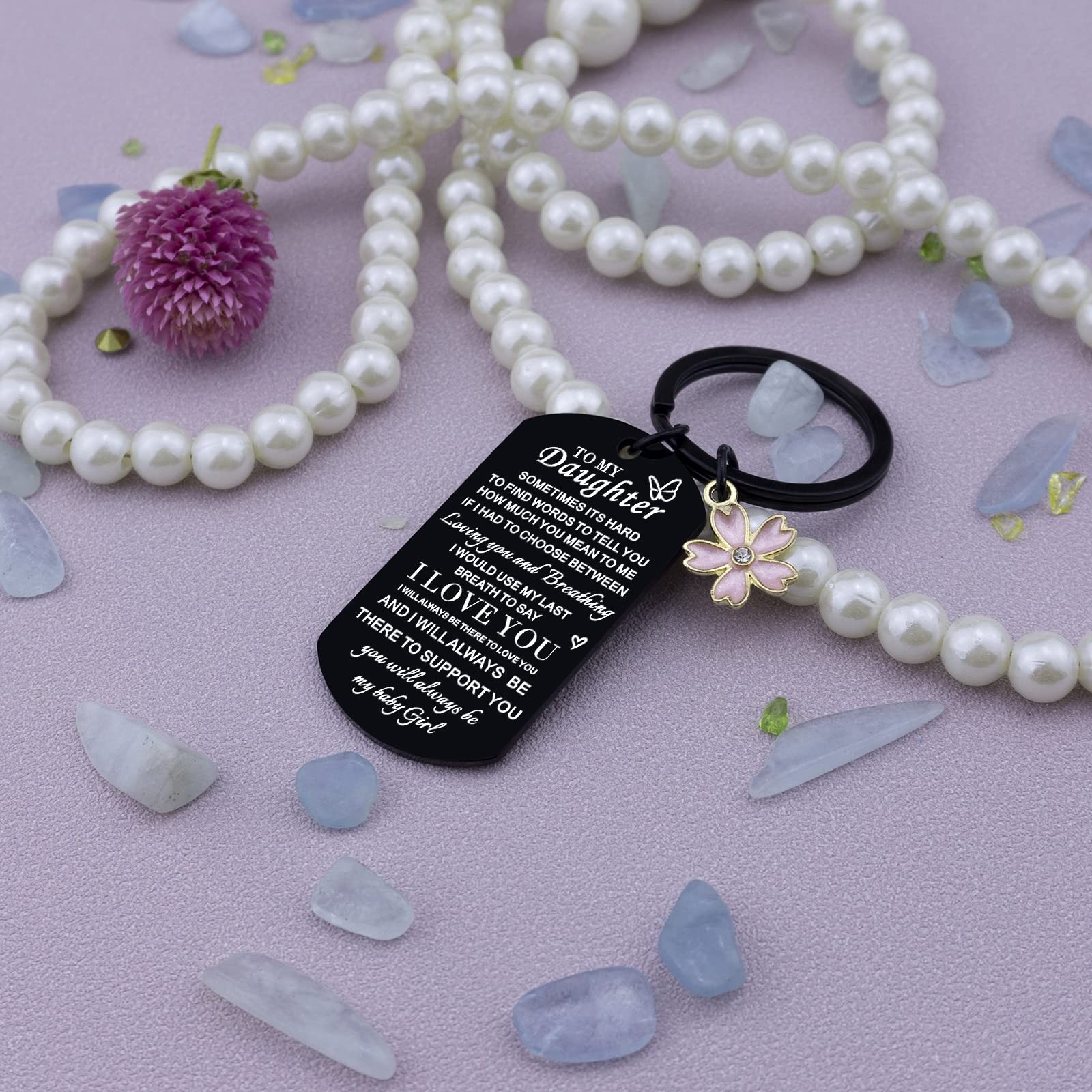 Daughter Keychain Gift from Mom Dad Birthday Graduation Christmas Present