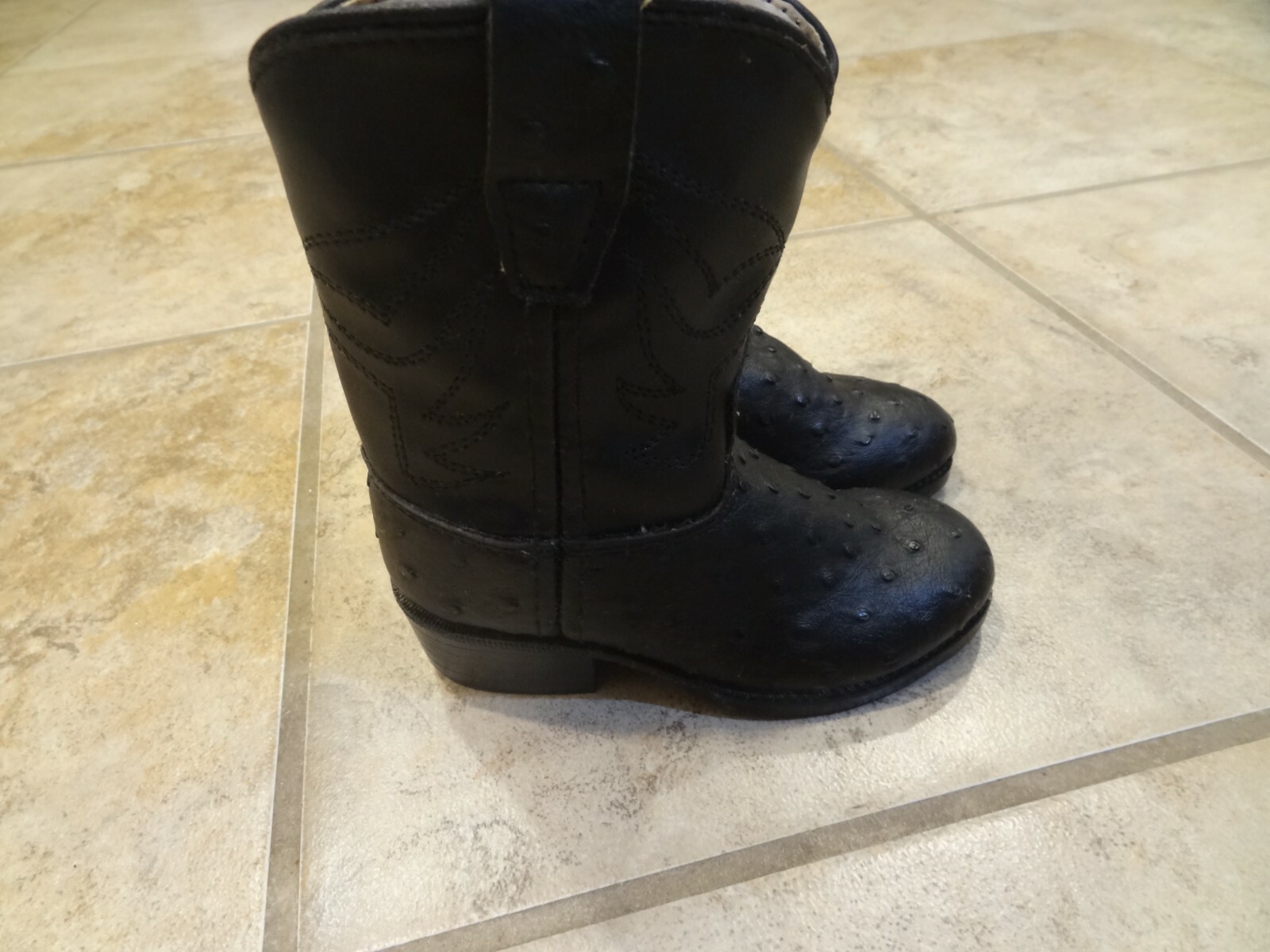 Children’s Size 5 Black Leather Western Boots by A Jama Product **VERY NICE**