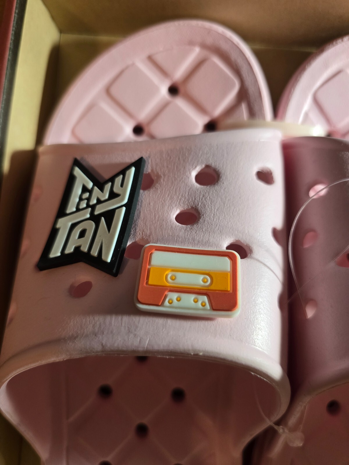 NIB BTS TinyTAN Super Soft EVA Bath Slipper – Sz L 270 (9/10) RM Pink w/ Charms