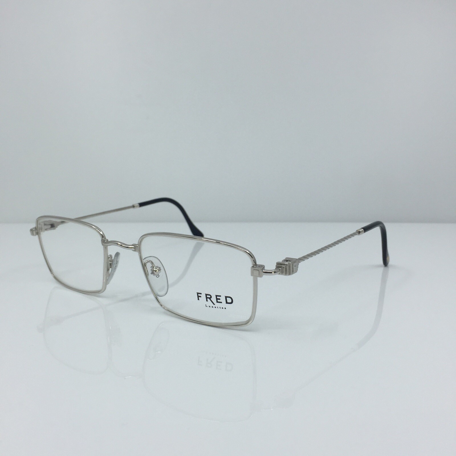 New Authentic Vintage FRED Lunettes Tropique Eyeglasses C. 002 Platine 53-20mm