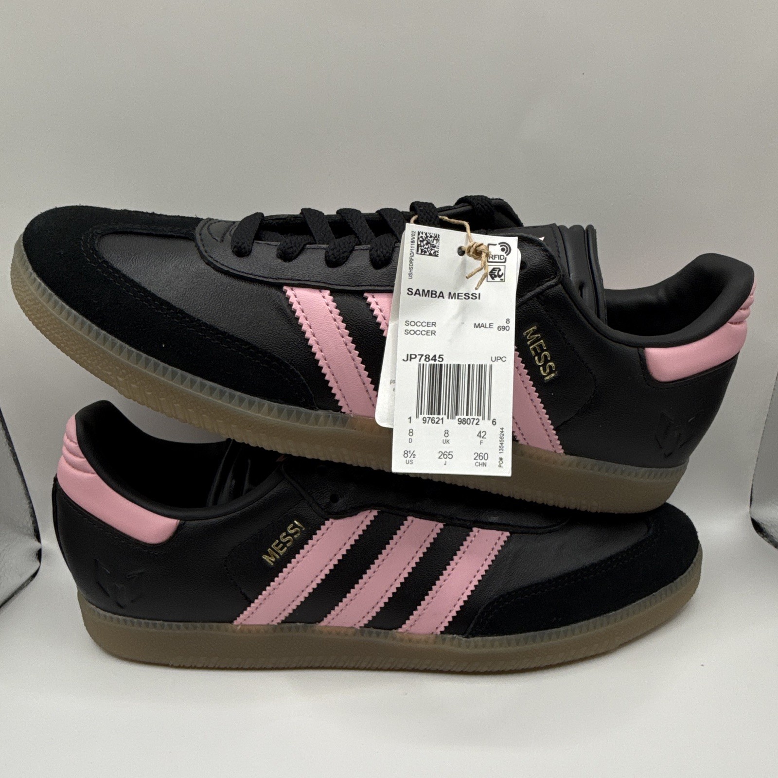 Adidas Samba Messi Inter Miami CF Debossed Away Kit Black/Pink Gum JP7845 NEW