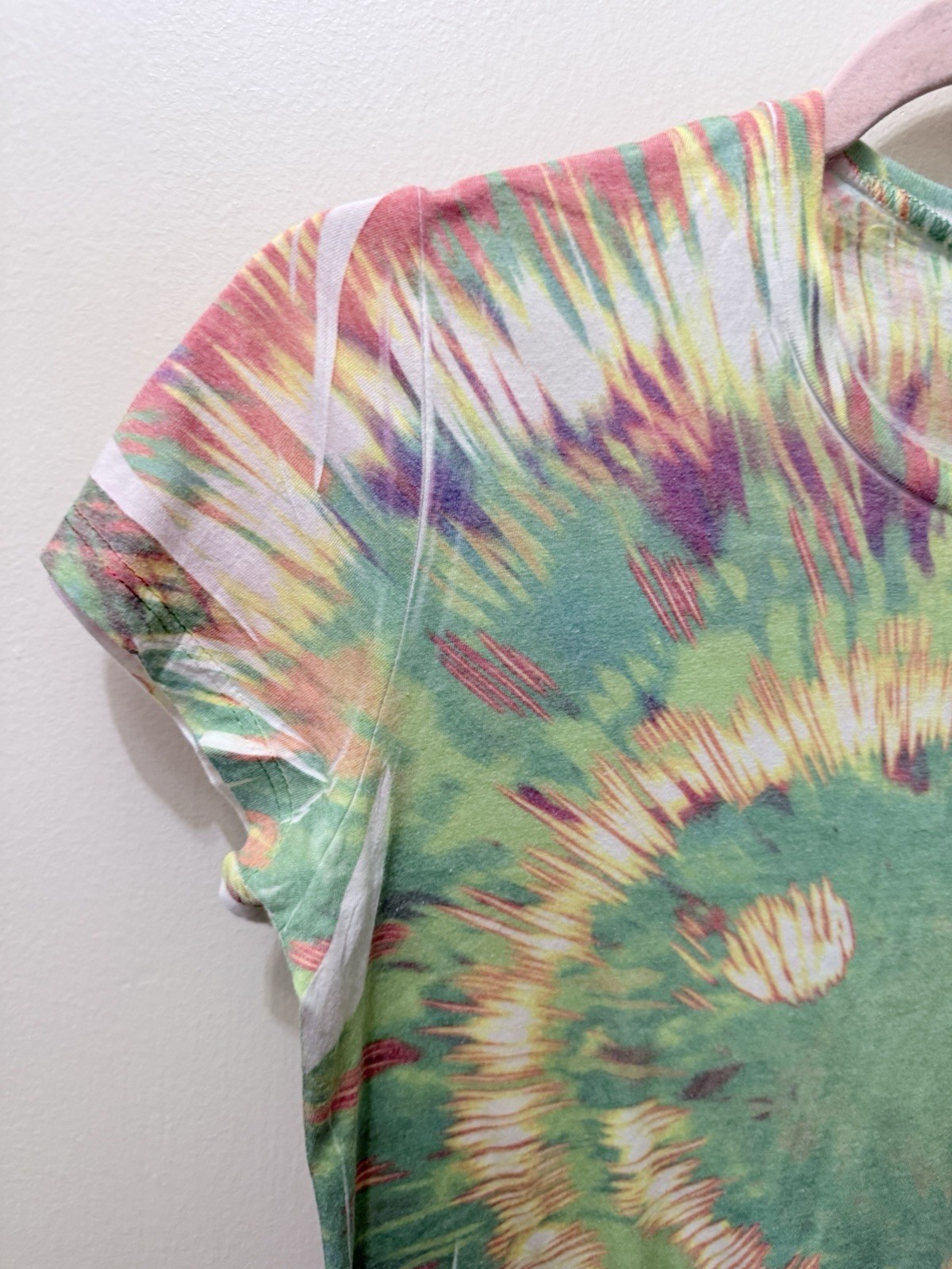 Vintage Y2K Next Era Tie Dye Smiley Colorful Hippie Retro Gay Graphic T Shirt L