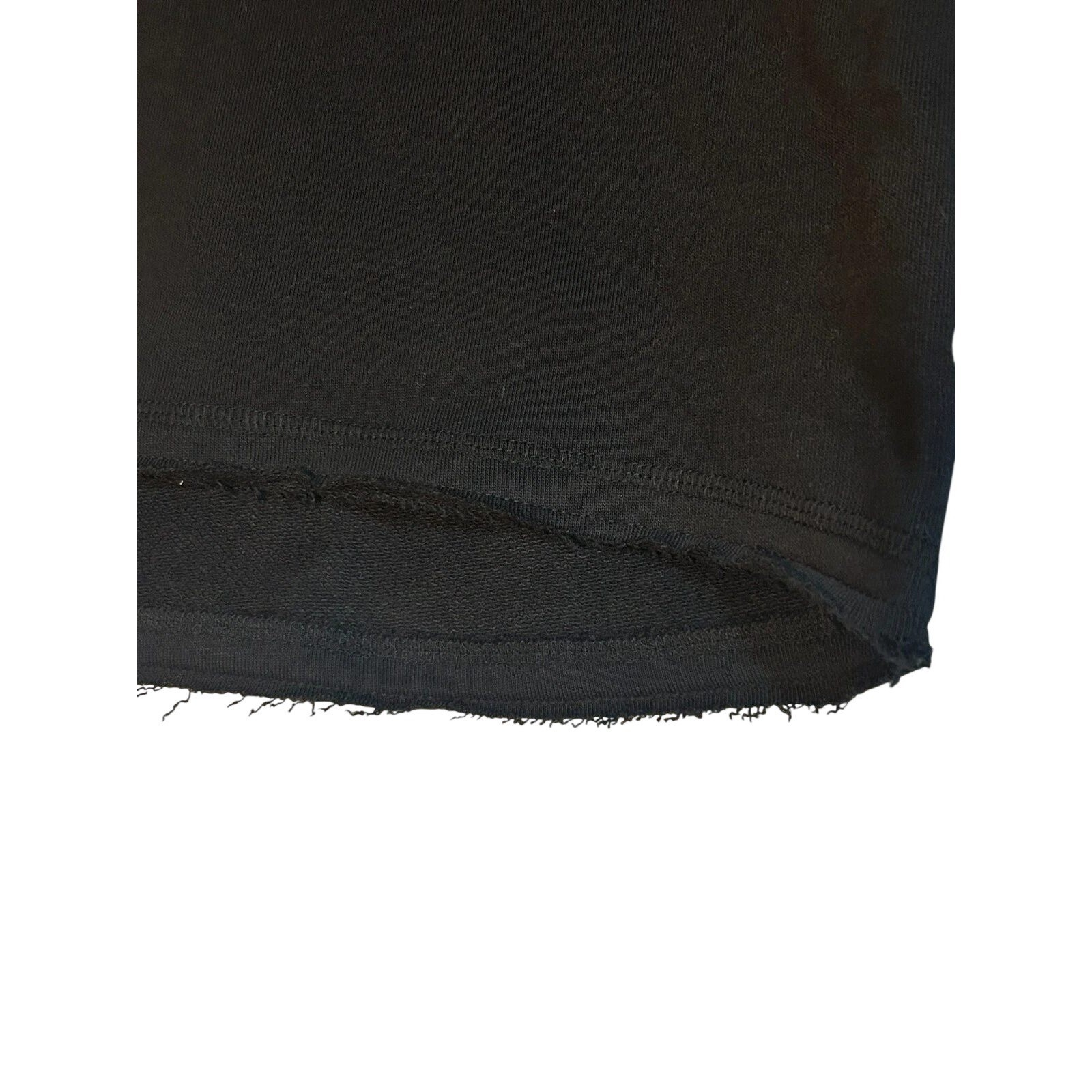 Alternative Black Sleeve Crew Neck Sweatshirt Raw Hem Pullover Top M