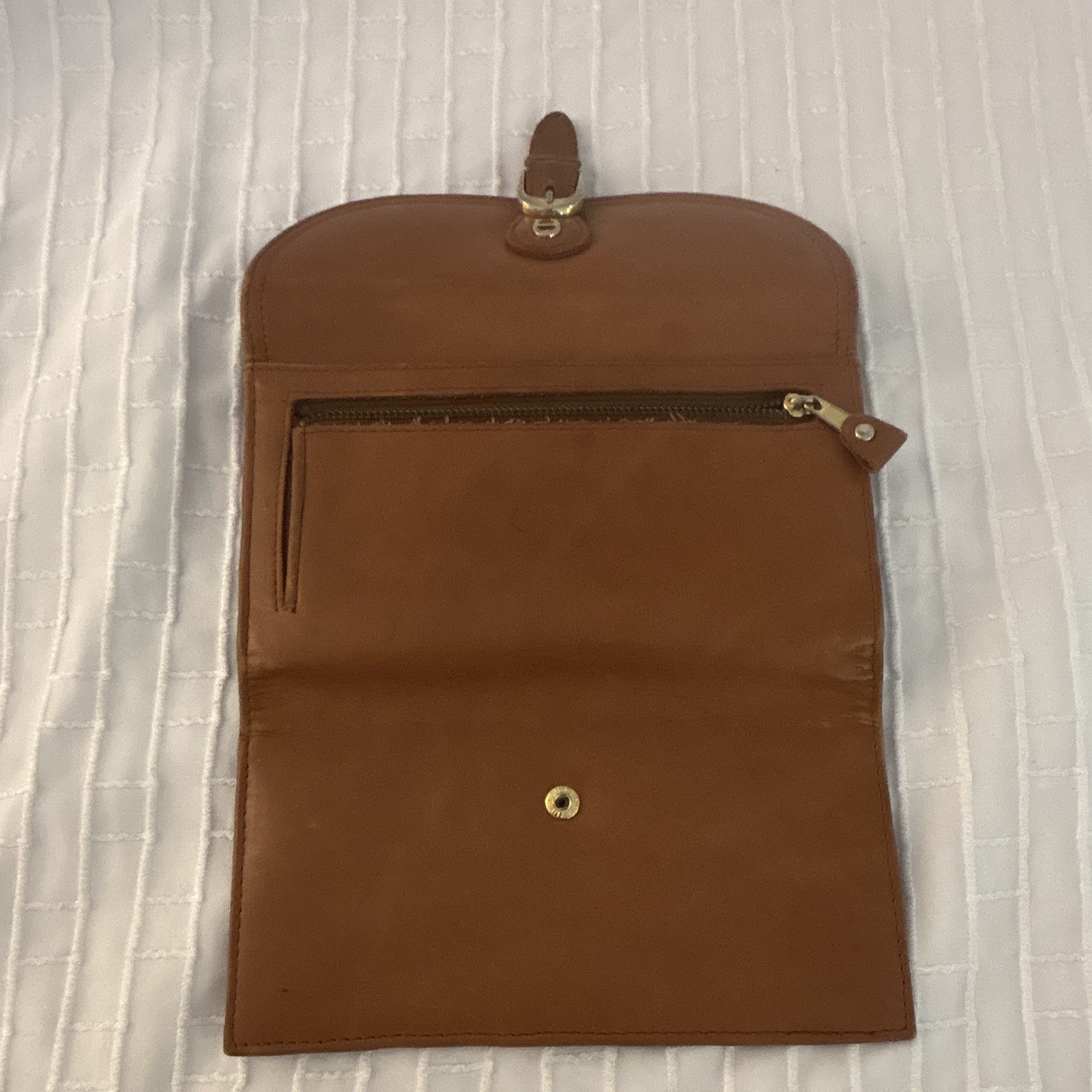 Etienne Aigner Brown Wallet Buckle Flap Logo Folding Credit Card Holder