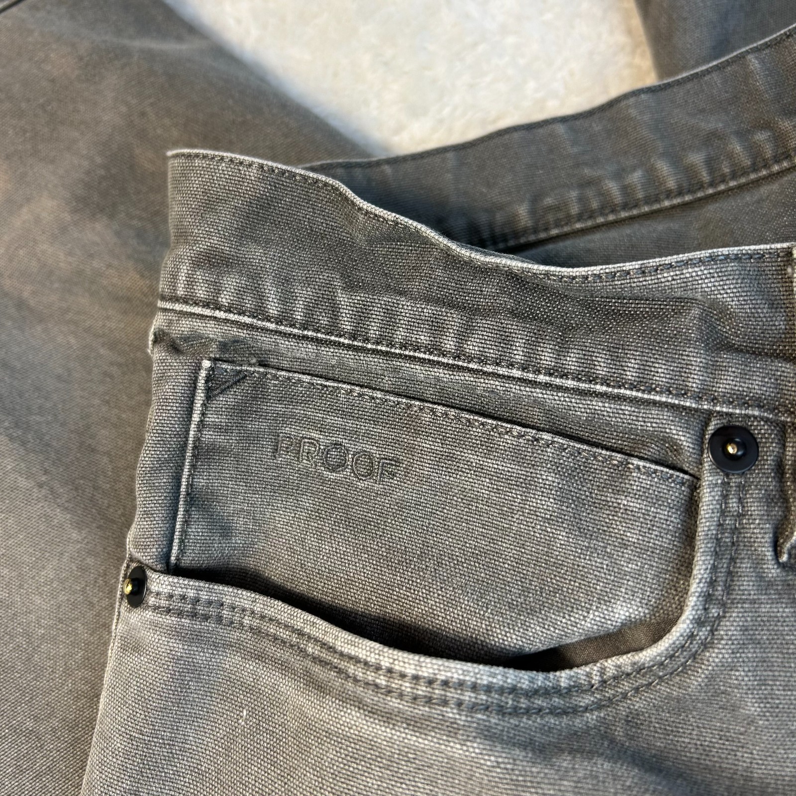 Proof Rover Pants Mens 34×32 Gray Stretch Canvas Slim Fit Straight Leg “Read”