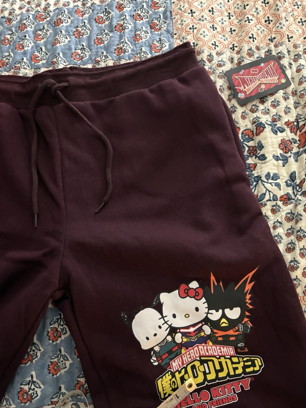 Men’s SZ M 32/34 My Hero Academia Hello Kitty & Friends Jogger Sweatpants~