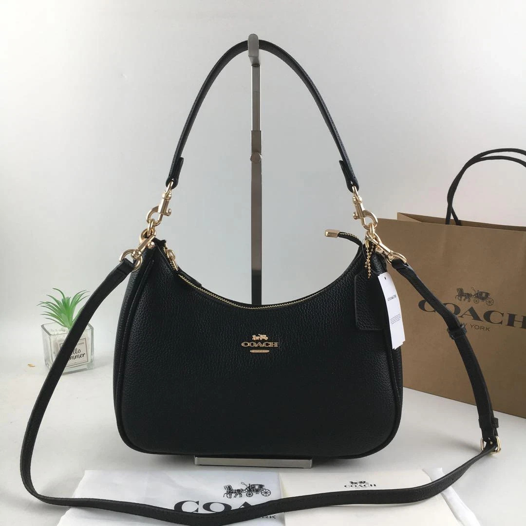 Coach Terrihobo Black Leather Women’s Handbag CJ517 Shoulder Bag