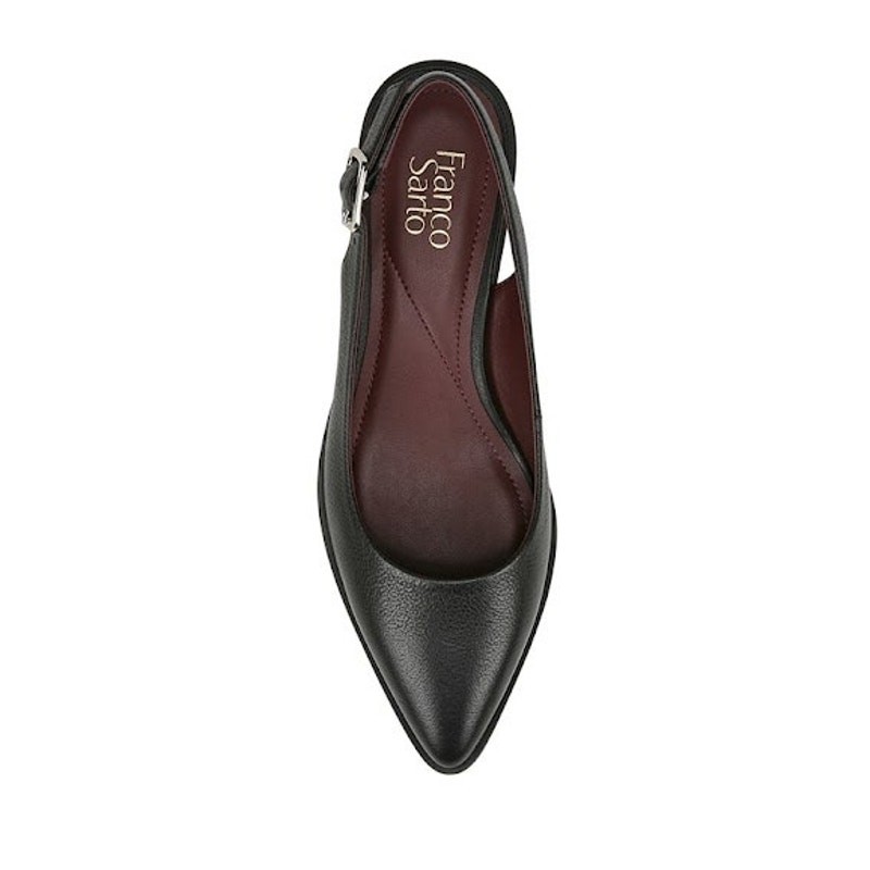 Franco Sarto Black Leather Slingback Flats – Size 5M